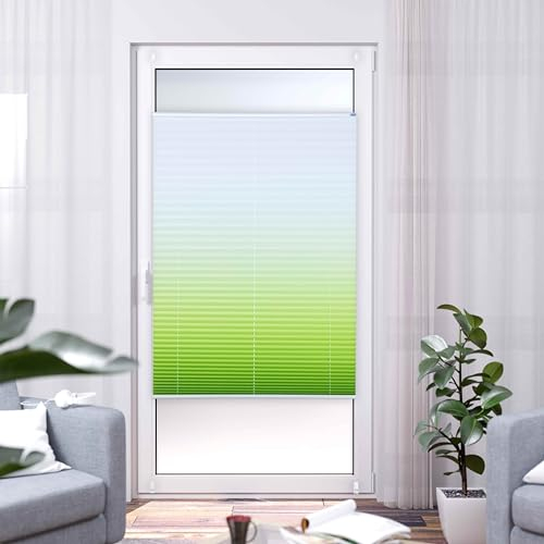 K-Home® Klemmfix-Plissee Farbverlauf Grün B50 x H130 cm