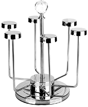 KARFRI Portabicchieri girevole Portabicchiere Portabicchieri in acciaio inox da 6 tazze Portaoggetti da cucina Portabicchieri