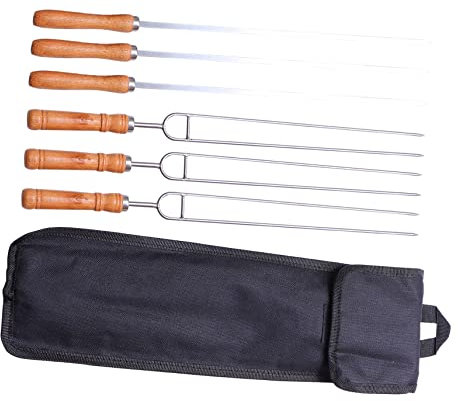 Toddmomy Brochetas Para Barbacoa Palos Para Barbacoa Inoxidable Utensilios Para Parrilla Para Picnic Al Aire