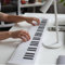 61 Key Foldable Piano, Portable Electric Keyboard with Full Size Keys, Recording, Playback, for Beginners, Students, Professionals