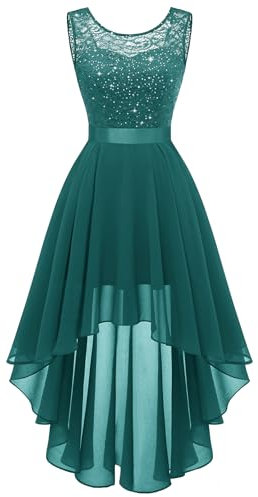 Berylove Paillettenkleid Kleider Für Hochzeitsgäste Cocktailkleid Brautjungfernkleider Abiballkleider Kleid Elegant Wedding Guest Dress Schicke Kleider BLP7035XP PeacockGreen L