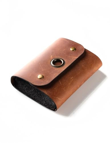 Crazy Horse Craft, Leather Travel Bag, Cable Organiser, Classic Brown, Small Pouch for Laptop Mouse, Phone Charger, Electronic Accessories, Holiday Essentials, Cord Case, Cosmetics, Makeup Kit Holder
