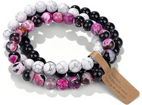 SAIBANGZI Heilsteine armband Stretch Armband aus echten Edelstein-Perlen (8mm)