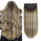 XDhair Balayage Clip in Extensions Echthaar 55cm 120g Echthaar Balayage Walnuss Braun bis Aschbraun und Hellblond Extensions Echthaar Clip Remy Glatte Human Hair (#3/8/22-22 Zoll)