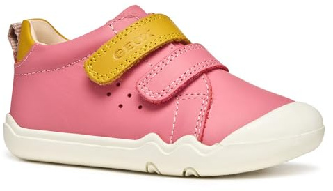 Geox Baby - Mädchen B Steppieup Girl Sneaker, Dk Pink Ochreyellow, 22 EU