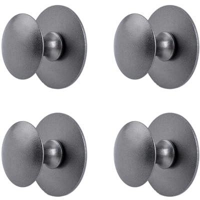 MOROBOR Adhesive Cabinet Knobs, 4pcs Self-Stick Instant Kitchen Pulls Stainless Steel Knobs for Windows Wardrobes Cabinets Drawers (Gunmetal Grey)