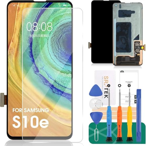 OLED pour Samsung S10e Écran de remplacement pour Samsung Galaxy S10e LCD Digitizer Kits de réparation pour Samsung SM-G970 Écran tactile Assemblée Remplacement (Noir, Sans Cadre)
