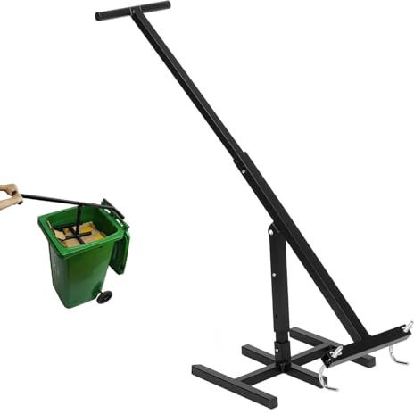 Wastemate Bin Compactor Manual Touchless Trash Can Compactor Iron Plate Compactor for 120-660L Wheelie Bins Portable Waste Recycling Hand Tool Kitchen Garden Household Use