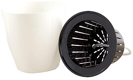 YARNOW Pot de Fleur Pot Plante Plastique Jardiniere Plastique jardinière Plastique Pot d'arrosage Automatique aneth Vert jardinière à arrosage Automatique Cache-Pot Rond Blanche