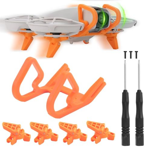 RtottiM Gimbal Bumper Guard para DJI Neo, Protección Anticolisión para Accesorios de Drone DJI Neo con Tren de Aterrizaje, Gimbal Bumper Guard Chasis Plegable, Trenes de Aterrizaje para Drone(Naranja)