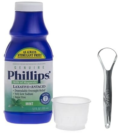 LUXPAKS Zungenschaber gebündelt mit Phllips Milch von Magnesia, zuckerfrei