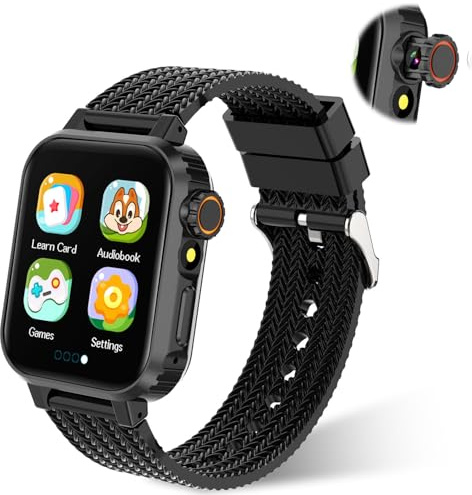 MiracDan Reloj Inteligente Niño con 32 Juegos, Smartwatch Niños con 1.69 HD Cámara Alarma Música Podómetro Linterna Despertador, Regalos Infantil Reloj Inteligente para niños de 3 a 12 años