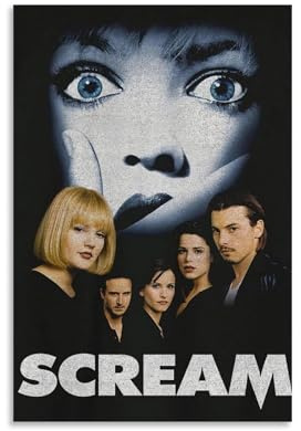 PANTTING Scream Horror-Film-Poster, ästhetischer Leinwand-Kunstdruck, Heimdekoration für Schlafzimmer, Wohnzimmer, 30 x 45 cm, ungerahmter Stil