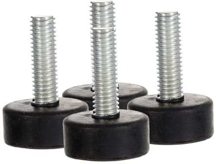NUOBESTY Verstellbare Gummifüße Mit M8 Schrauben 4 Stück Möbelnivellierer | Höhenverstellbare Gummifüße mit M8 Gewinde zur Nivellierung von Schränken & Maschinen. Vibrationsdämpfende Nivellierfüße