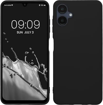kwmobile Hülle kompatibel mit Samsung Galaxy A06 Hülle - weiches TPU Silikon Case - Cover geeignet für kabelloses Laden - Schwarz