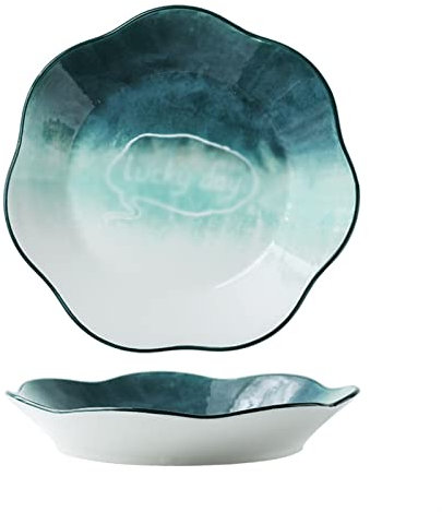 PUFAHAU Platos para Servir Brunch, Plato De Cerámica Estilo Chino, Plato De Porcelana Pintado A Mano, Platos Grandes De Postre, Aptos para Microondas Y Lavavajillas, para Aperiti(B)