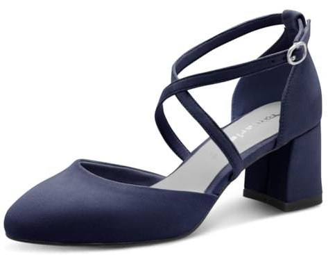 Tamaris Damen Pumps Textil | 1-22438-46 – Schließe, Blockabsatz 6,5 cm, ANTIslide & ANTIshokk Funktion