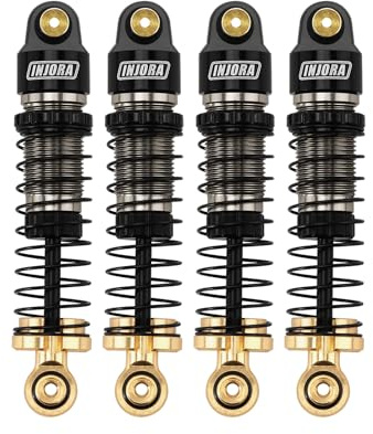 INJORA 40mm Big Bore Stoßdämpfer für 1/24 SCX24 FCX24M Upgrade,Schwarz Gold