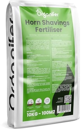 Copeaux De Corne 1-6mm - 10kg = 100m2 | Engrais Azoté Organique 14% N Pour Légumes - Fruits - Pelouses Et Plantes Ornementales - Nutrition Longue Durée - Organifer