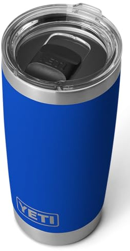 YETI Rambler 20 oz (591 ml) Tumbler with Removable Magslider Lid, Stainless Steel Vacuum Insulated Coffee Cup, Royal Blue