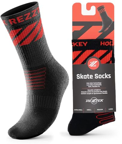 Hockey-Schlittschuhsocken – Griffige Sohle & Anti-Schnürsenkel-Bissenschutz | Bequeme, Strapazierfähige Schlittschuhsocken für Erwachsene & Jugendliche
