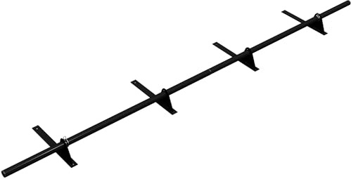 Parotec SCHNEEFANGROHR-Set 2 m für Trapezblech – 1 Rohr, 4 Halter – Schwarz | Komplettset 200 cm für Dachpappe/Bitumenbahn & Shingles (Bitumenschindeln) – Schneefang/Dachlawinenschutz – RAL 9005