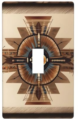 Native American Painting Printed Wall Plate, Polycarbonate Decorative Socket Cover for Home & Office
