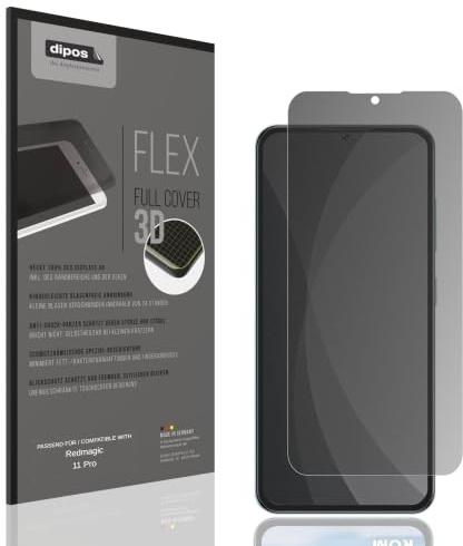 dipos FLEX Protector de Pantalla Antiespía para Redmagic 11 Pro | Filtro de privacidad 2 vías, mate, Full Cover, autorreparable, sin burbujas, compatible con huellas dactilares, autoadhesivo