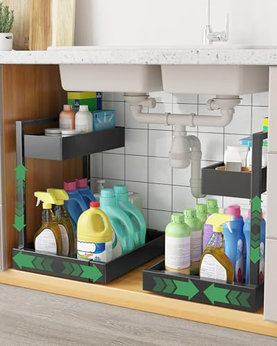 UMDONX Organizador de fregadero de cocina de 2 pisos
