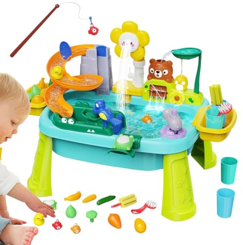 Table d'eau et de Sable pour – Activité Interactive d'été pour bébé, Cour, Parc, Bain, Patio, Salle de Jeux, garderie pour garçons, piscines extérieures, Aire de Jeux intérieure