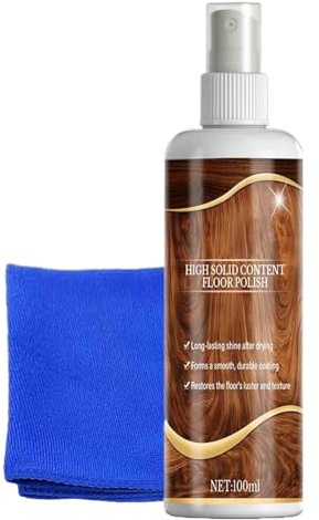 Fußboden Politur 100 ml Hochglanzreiniger inklusive Poliertuch | Holzboden Reiniger für Möbel, Schränke, Türen, Tische, Arbeitsplatten sowie den ganzen Haushalt