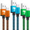 Micro USB Cable 2M 3Pack Android Charger Cable Braided Android Charger Lead Fast Charging Cable for Samsung Galaxy S6 S7 Edge S5 A6 J3 J4 plus J5 J6 J7, Huawei LG Lenovo Moto E5, Tablet, PS4