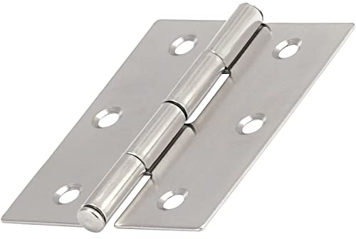 OPIOL QUALITY® Scharnier gestanzt 40x40 mm aus Edelstahl A2 V2A (2 Stück) Scharniere Steckverbinder Edelstahlscharnier Türband Aufschraubband Türscharnier