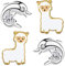 Set Kinder Ohrringe echt 925 Sterling Silber Zirkonia Mädchen Ohrstecker (Delfin K619 + Alpaka Lama K680 Gold)