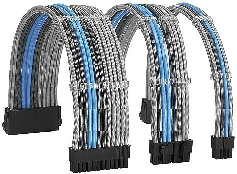 Formulamod Sleeve Extension Power Supply Cable Kit 18AWG ATX 24P+ EPS 8-P+PCI-E8-P with Combs for PSU to Motherboard/GPU Fm-NCK3