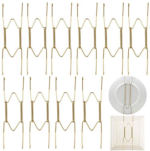 Linkhood, grucce per piatti, 20 cm, confezione da 10 ganci a molla, per appendere la decorazione della casa, piatti decorativi compatibili, porcellana antica, piatti antichi e arte