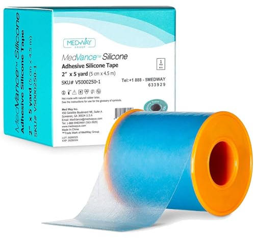 MedVance Silikon-Klebeband, 5,1 cm breit, weich mit Perforation und zuschneidbar, 1 Packung, 4,5 m