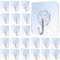 Lamondre 30 Pcs Sticky Hooks for Hanging, Transparent Self Adhesive Hooks for Wall, Bathroom, Kitchen