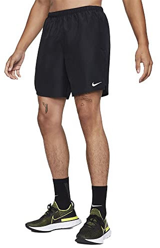 Nike Challenger Short Homme, Noir/Réflexion Silv, S