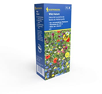 Kiepenkerl Blumensamen-Mischung Wild Nature 4978 - Naturnah aussehende Beete als Nektarquelle - Wuchshöhe bis 120 cm - Inhalt für 100 qm - Samen Blumen