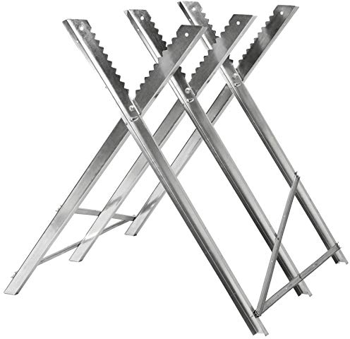 tectake Chevalet de Sciage Hubert 3 Pieds, Ajustable pour Différentes Épaisseurs de Bois, Construction Stable Solide et Résistante