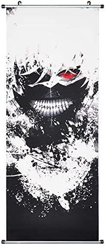 CosplayStudio Großes Tokyo Ghoul Rollbild | Kakemono aus Stoff | 100x40cm | Motiv: Ken Kaneki 01
