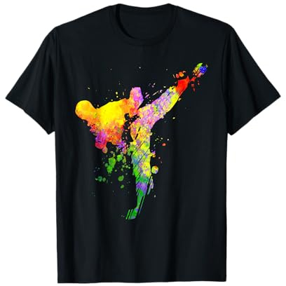 Taekwondo Jiu Jitsu Farbspritzer Kinder Jujitsu Judo Mama T-Shirt