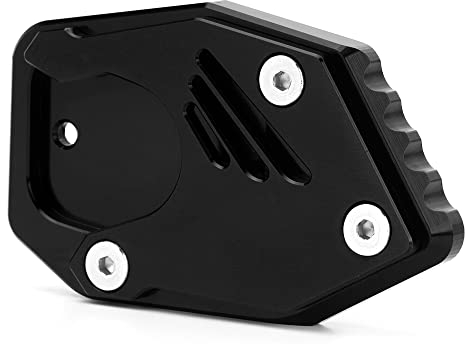 Modeer Für CB125R CB300R CB400X CB500X CB500F CB650R CBR300R CBR500R CBR650R Motorrad Kickstand Erweiterung Platte Fuß Seitenständer Vergrößerung Pad CBR CB 125R 300R 400X 500F 500R (Schwarz)