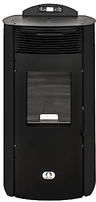 STUFE A PELLET ITALIA Siberia Aria New 15 KW Canalizzata - Stufa ad Aria Ventilata Scalda 140m² Efficienza 92% Autonomia 30H Programmabile 5 Velocità e Potenze Garanzia 24 Mesi Nero