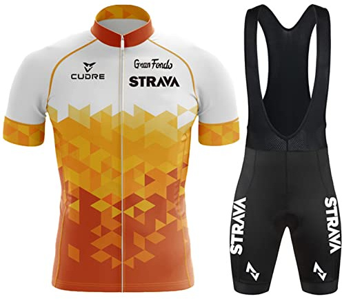 Radtrikot Set,Fahrradtrikot Herren,Atmungsaktives Sommer Kurzarm Fahrradtrikot Kurzarm + Radhose,Fahrradbekleidung Set für Fahrrad Rennrad MTB