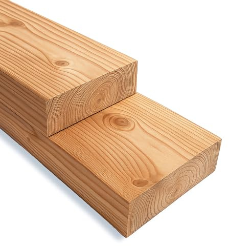 Gartenwelt Riegelsberger Bois de construction en mélèze naturel 60x160 mm 190 cm – Bois équarri raboté 4 faces et chanfreiné, poutre bois massif pour terrasse, ossature, extérieur & DIY