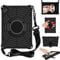 Tablet Case for Huawei Mediapad T5 10 10.1 Inch, Kids Friendly 360 Rotatable, Built in Kickstand, with Shoulder Strap, Heavy Duty Shockproof Rugged Protective Cover Spider Web Pattern Black