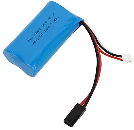 Hosi Batterie au Lithium, 18650 7.4V 1500mAh Batterie au Lithium Polymère au Lithium de sécurité avec Prise 5500 pour Avion RC