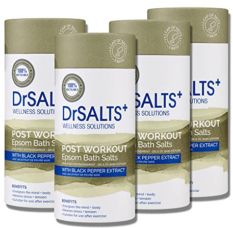 DrSALTS+ Post Workout Epsom Salts - Soothing Epsom Bath Salts for Intense Exercise Recovery with Black Pepper & Essential Oils - Vegan & Cruelty-Free, 3kg